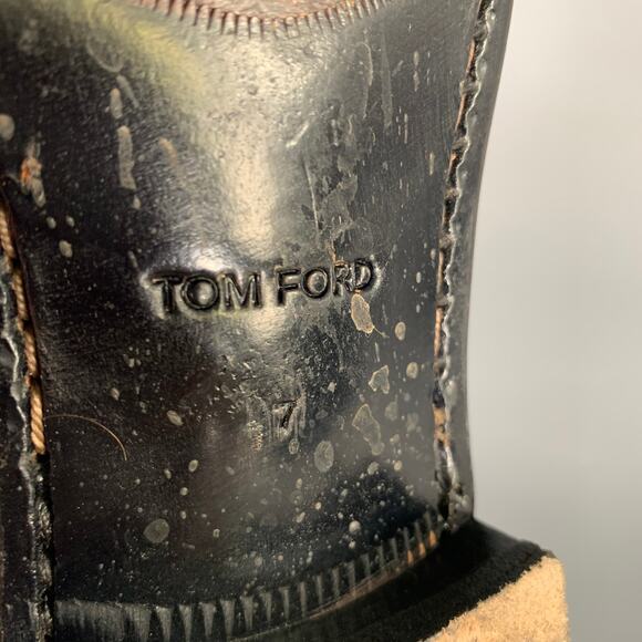 TOM FORD Size 7 Silver Metallic Leather Boots main image 7